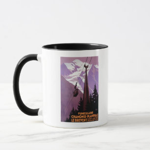 Caneca Caminho de ferro Funicular para Brevent Mt.