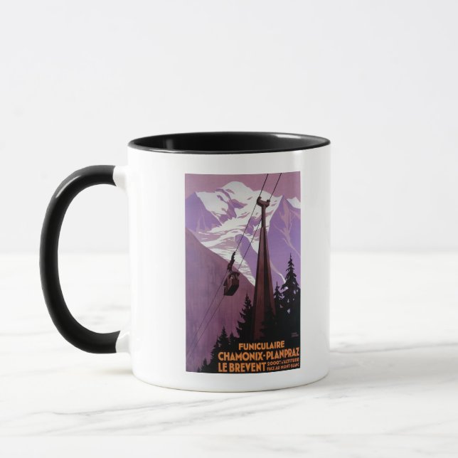Caneca Caminho de ferro Funicular para Brevent Mt. (Esquerda)