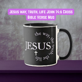 Caneca Caminho de Jesus, verdade, vida João 14:6 Cruz
