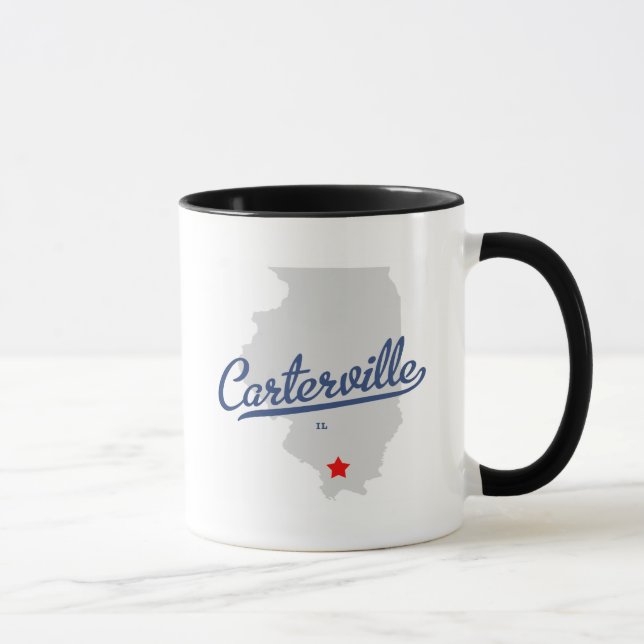 Caneca Camisa de Carterville Illinois IL (Direita)