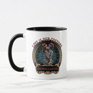 Caneca Camisa do Dia das Bruxas Teto de esqueleto dança