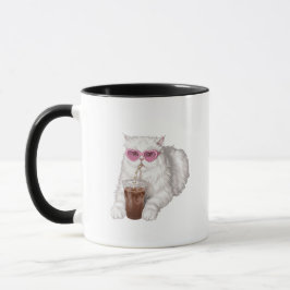 Caneca Camisa Persian Cat Comfort Colors, Gato Café Gelad