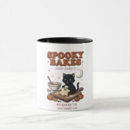 Caneca Camisa Spooky Bakes, Camiseta Preto do Gato de Hal