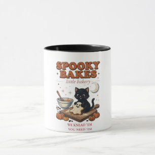 Caneca Camisa Spooky Bakes, Camiseta Preto do Gato de Hal