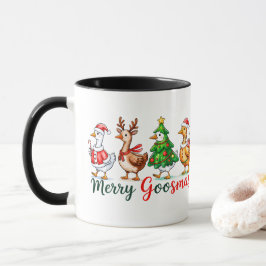 Caneca Camisa Tri-Blend de Natal Alegre Ganso Engraçado