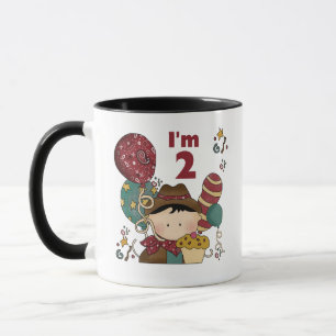 Caneca Camisas e presentes de cowboy segundo aniversário