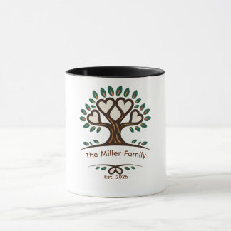 Caneca Camiseta de Árvore de Reunião de Família Personali