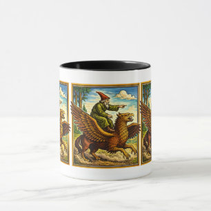 Caneca Camiseta de Fantasia Retro Medieval com Cavaleiro