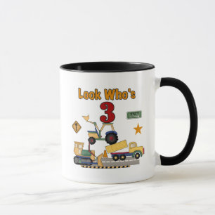 Caneca Camiseta do aniversário de 3 anos dos veículos d