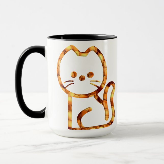 Caneca Camiseta do Gato do Favo de Mel Dourado  (Esquerda)