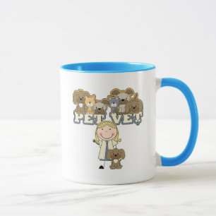 Caneca Camiseta e presentes fêmeas louros do veterinári