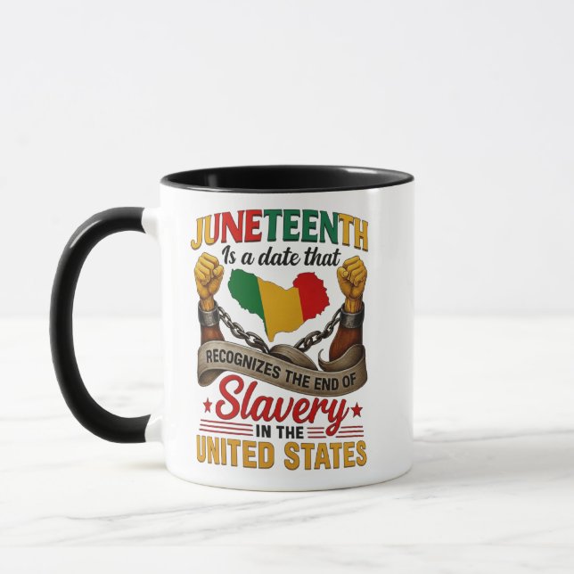 Caneca Camiseta engraçada Blissboy Juneteenth Novidade, j (Esquerda)