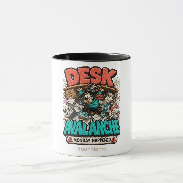 Caneca Camiseta engraçada personalizada Avalanche de mesa (Centro)