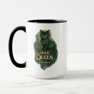 Caneca Camiseta Gata Cheshire da Energia da Rainha Louca