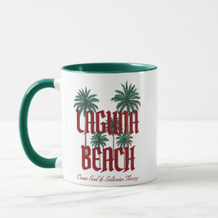 Caneca Camiseta Gráfica Laguna Beach California Surf Palm