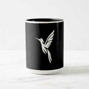 Caneca Camiseta Minimalista de Pássaro Observador de Beij