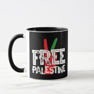 Caneca Camiseta Patriótica de Cessar-Fogo pela Palestina