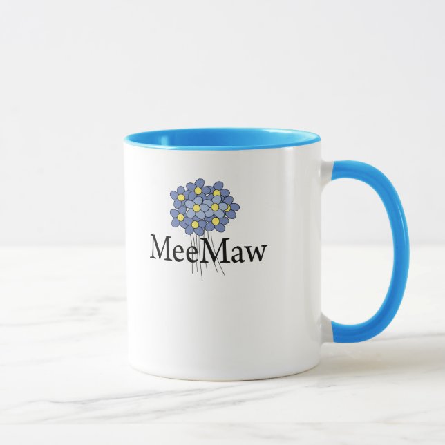 Caneca Camiseta Pretty Blue Flower MeeMaw (Direita)