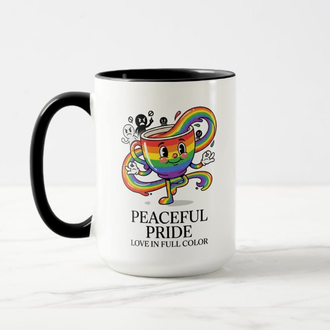 Caneca Camiseta Retro Pacífica Orgulho Círculo Café Color (Esquerda)