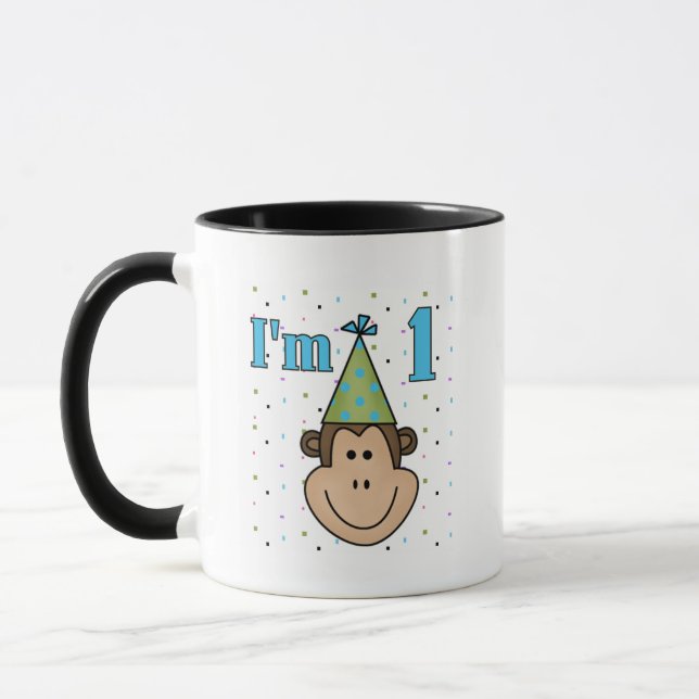 Caneca Camisetas de primeiro aniversario de macaco no Par (Esquerda)