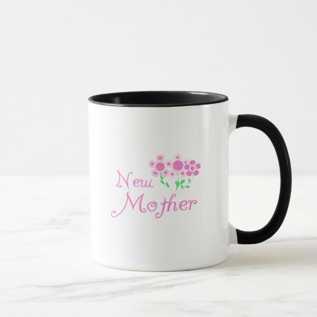 Caneca Camisetas e presentes de flores rosa-novas (Direita)
