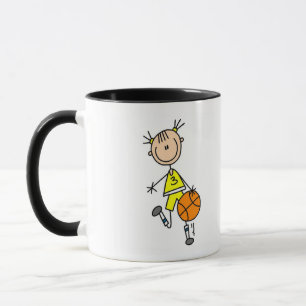 Caneca Camisetas e Presentes de Garota Driblando Basquete