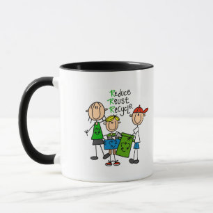 Caneca Camisetas e Presentes Reduzir, Reutilizar, Recicla