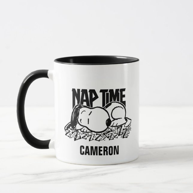 Caneca Camisetas Rock | Hora do Sono | Adicione seu nome (Esquerda)