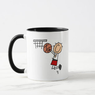 Caneca Camisetas Vermelhas de Basquete e Presentes