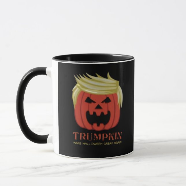 Caneca Camisola, Trumpkin, Halloween Merch (Esquerda)
