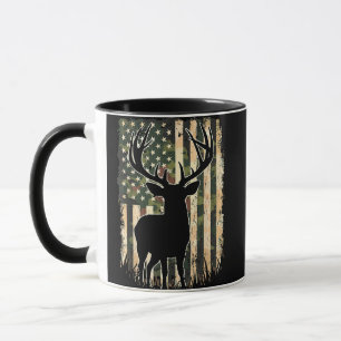 Caneca Camo US Flag Deer Hunting Camoflage Hunter