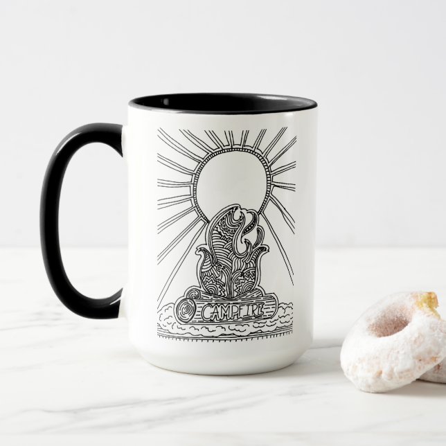 Caneca Campfire Mug Art de Elizabeth Sampson (Com Donut)
