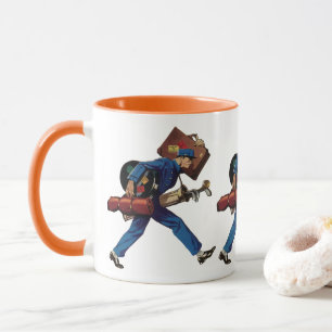 Caneca Campingainete Antigo Uniformizado, Mala e Taco de 