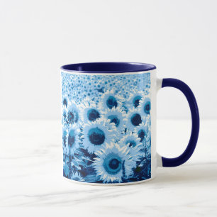Caneca Campo de Sunflower - tons de azul