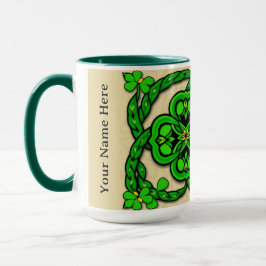 Caneca Campo de Trevo sem Costura Esmeralda Verde