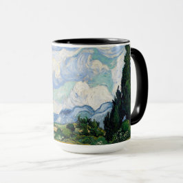Caneca Campo de trigo com ciprestes