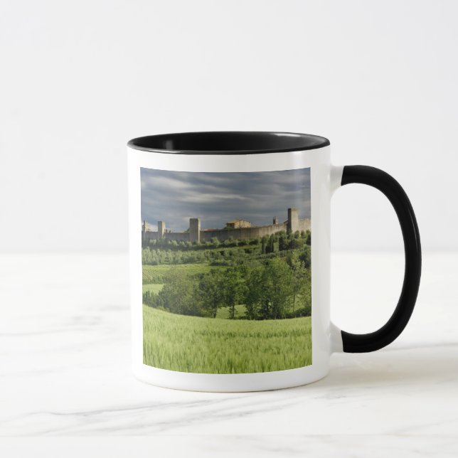 Caneca Campo de trigo e Monteriggioni distante, na (Direita)
