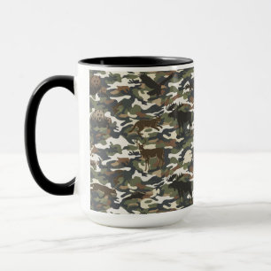 Caneca Camuflagem Estilo Aquarela com Animais