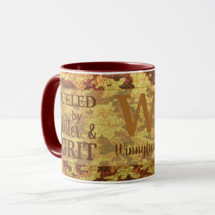 Caneca Camuflagem Laranja Caçador Brilho Nome