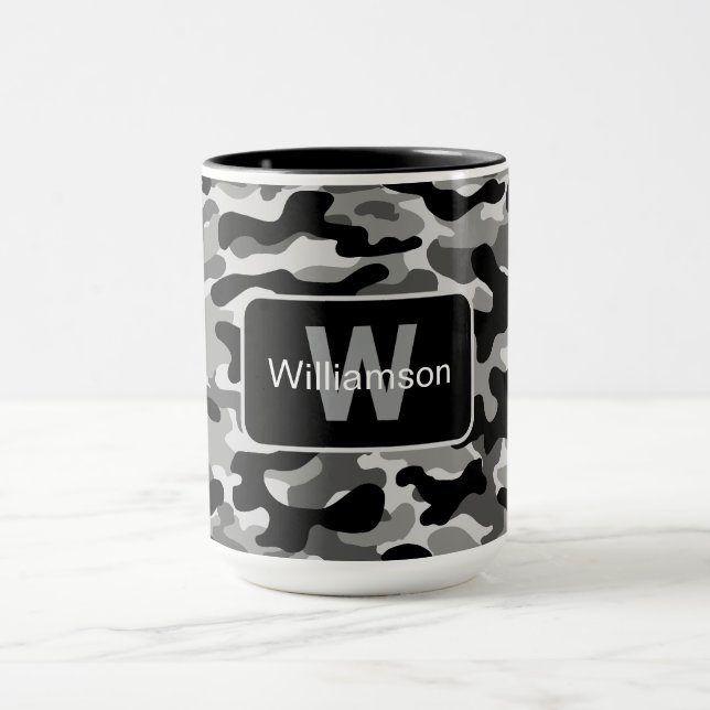 Caneca Camuflagem Urbana Preta e Branca com Personalizaçã (Centro)