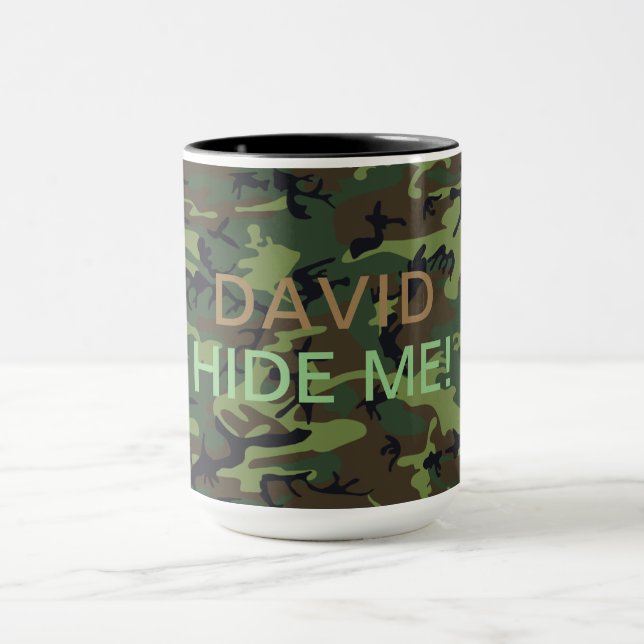 Caneca Camuflagem Verde Militar Seu Nome Me Oculta Citaçã (Centro)
