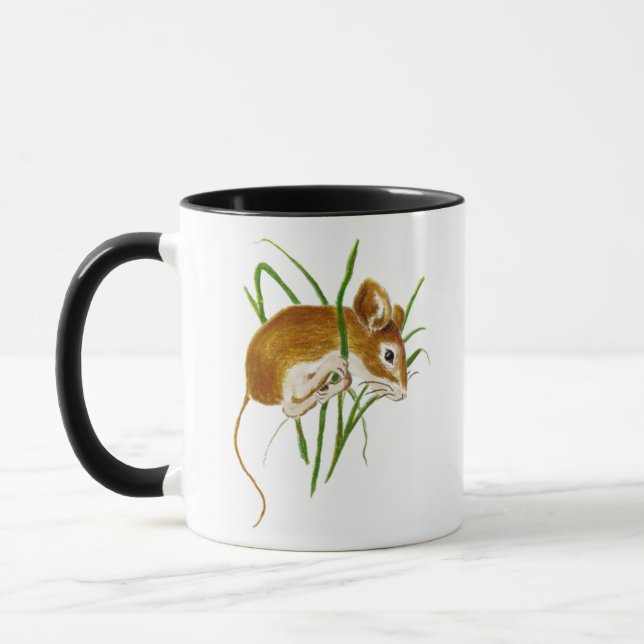 Caneca Camundongos Cachorros, Rato Aquarela Natureza Anim (Esquerda)