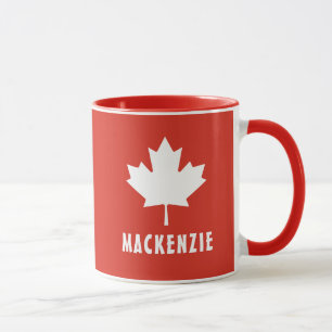 Caneca Canada Day Red White Flag Canada Mapeando Nome Fol