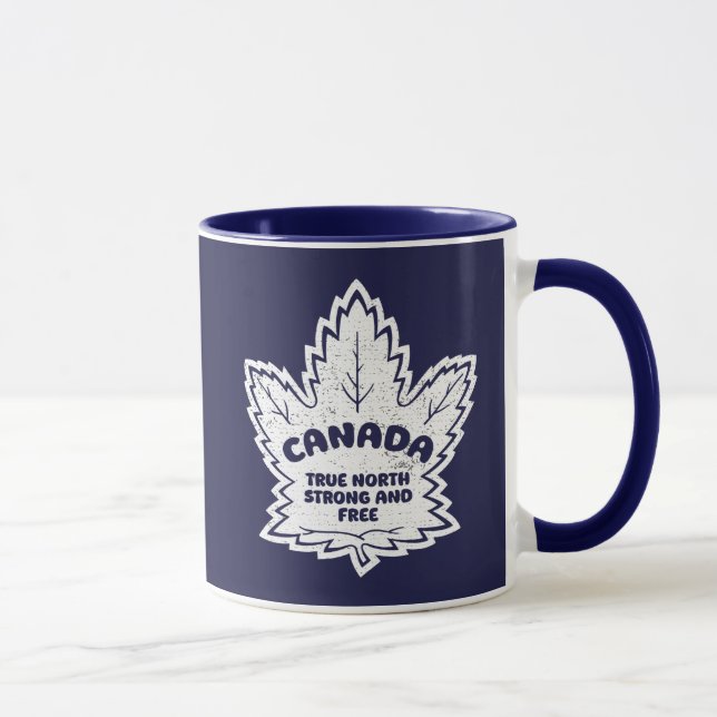 Caneca Canadá Maple Leaf True North Strong and Free (Direita)