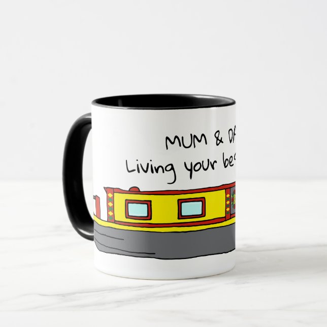 Caneca Canal Narrowboat Owner Best Life Quote (Frente Esquerda)