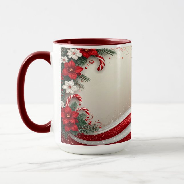 Caneca Canas de Natal Floral Mug Holiday (Esquerda)