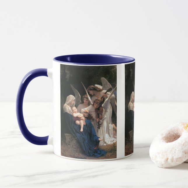 Caneca Canção dos Anjos (1881) por Bouguereau (Com Donut)