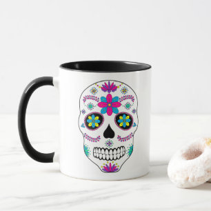 Caneca Câncer Colorido Mexicano Crânio
