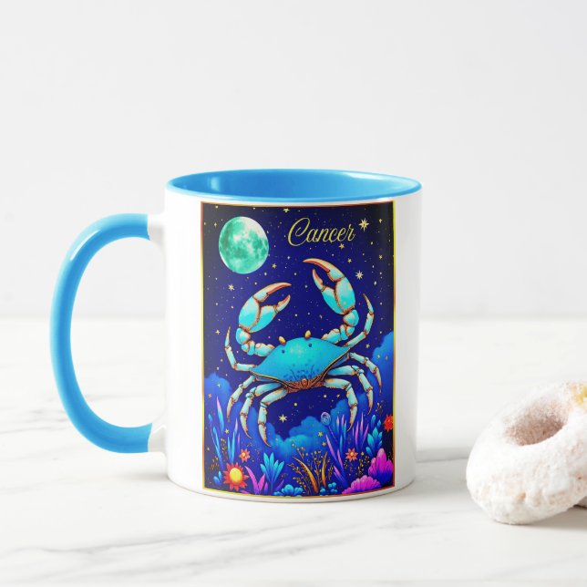 Caneca Cancer the Crab Zodiac Sign (Com Donut)