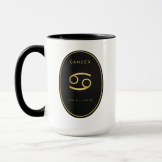 Caneca Cancer Zodiac Gold Oval Emblem Mug | Luxury Astrol